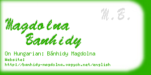 magdolna banhidy business card