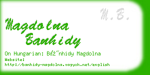 magdolna banhidy business card